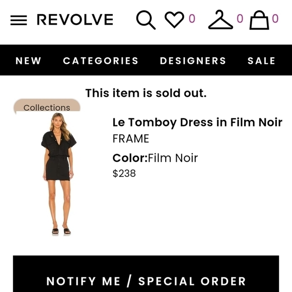 Frame Le Tomboy Dress Black Women's Size Small Button Snaps Pockets Mechanic - Picture 2 of 11